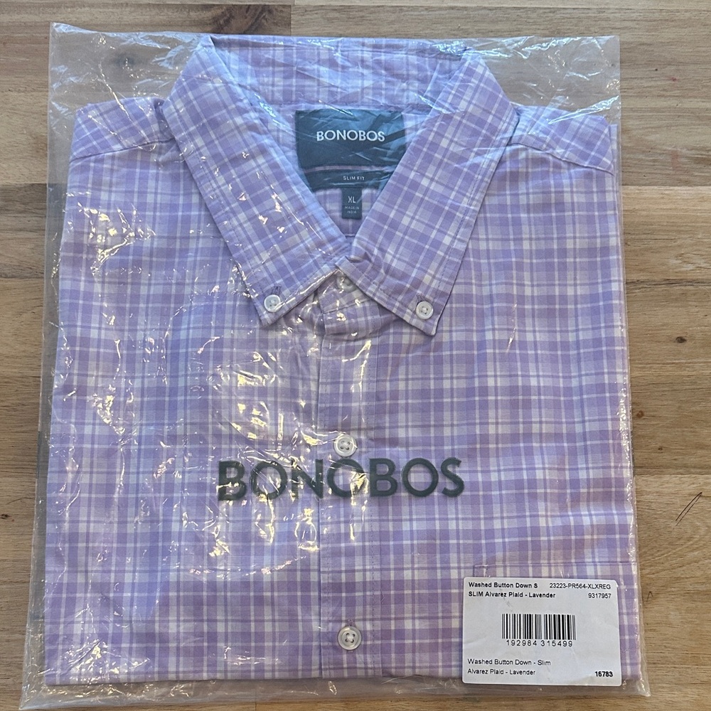 Bonobos Lavender Plaid Button-Down Shirt - Men’s Alvarez Slim